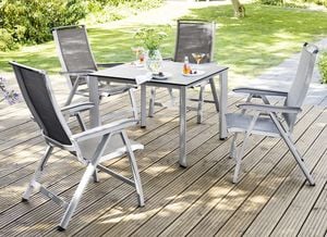 Kettler Forma II Gartenmöbel-Set M verstellbar (4 Plätze) Tisch 95x95cm