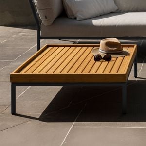 HOUE Level-Level 2 Loungetisch 81x81cm Aluminium/Bambus