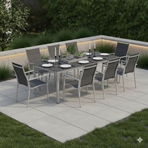 OUTLIV. Melbourne Gartenmöbel-Set XL (8 Plätze) Tisch 220x100cm