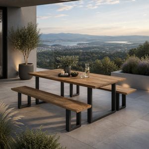 OUTLIV. Orlando Gartenmöbel-Set L (6 Plätze) Tisch 200x100cm