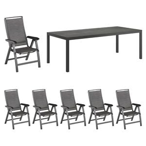 Kettler Forma II Gartenmöbel-Set L verstellbar (6 Plätze) mit OUTLIV. Tisch 220x100cm