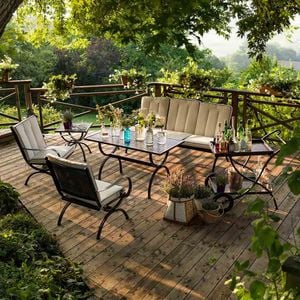 MBM Romeo Gartenmöbel-Set M (5 Plätze) Tisch 135x70cm