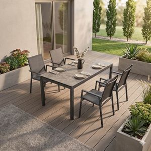 Siena Garden Reno Gartenmöbel-Set M (4 Plätze) mit OUTLIV. Tisch 160x90cm