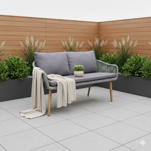 OUTLIV. Lille Diningsofa Akazie/Rope/Polyester