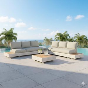 Zebra Cubo Neo Ecklounge inkl. Loungetische Aluminium/Sunproof