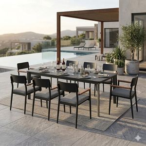 OUTLIV. Lorenzo Gartenmöbel-Set XL (8 Plätze) Tisch 220x100cm