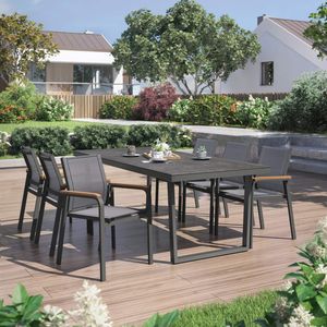 OUTLIV. Florenz Gartenmöbel-Set L (6 Plätze) Tisch 220x100cm
