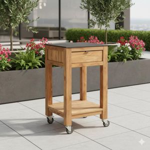 Stern Hilda Gartenschrank Teak recycelt/Silverstar