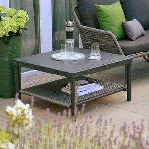 Siena Garden Kansas Loungetisch 75x75cm Aluminium/Glaskeramik