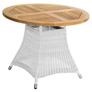 Zebra Yachtclub Loomus Gartentisch Ø100cm Geflecht/Teak