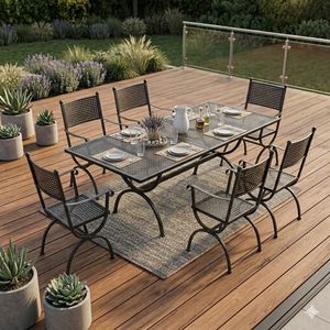 MBM Romeo Gartenmöbel-Set L (6 Plätze) Tisch 168/210x100cm
