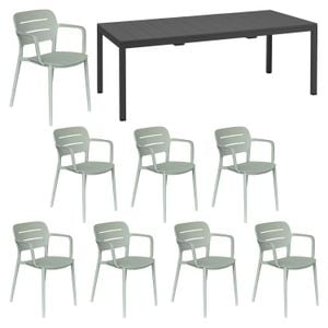 OUTLIV. Vivien Gartenmöbel-Set XL (8 Plätze) mit Nardi Tisch 210/280x100cm