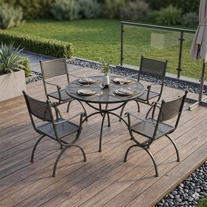 MBM Romeo Gartenmöbel-Set M (4 Plätze) Tisch Ø100cm