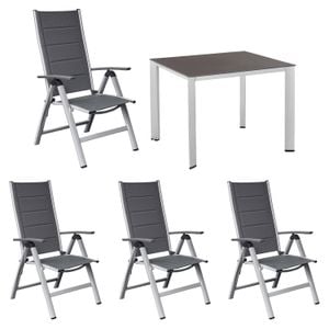 OUTLIV. Melbourne Gartenmöbel-Set M (4 Plätze) mit Kettler Tisch 95x95cm