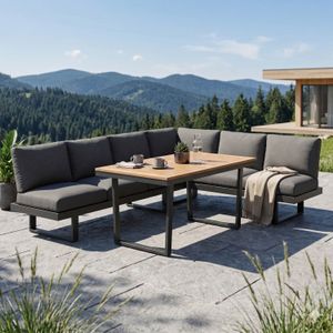 OUTLIV. Atlanta Dininglounge verstellbar Tisch 160x90cm Aluminium/Olefin