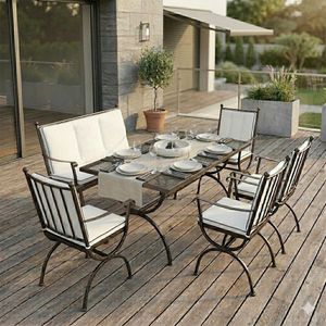 MBM Romeo Gartenmöbel-Set L (7 Plätze) Tisch 125x75cm