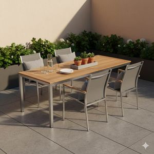 Stern Cardiff Gartenmöbel-Set 5-tlg. mit OUTLIV. Tisch 160/210x90cm