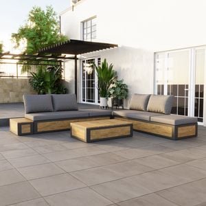 OUTLIV. Paros Loungeset Aluminium/Teak/Olefin