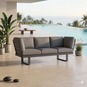 OUTLIV. Atlanta Diningsofa verstellbar Aluminium/Olefin