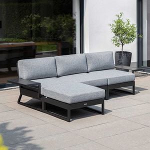 Kettler Ocean Skid Platform Ecklounge 5-tlg. + Tisch 61x27 cm Alu/Olefin