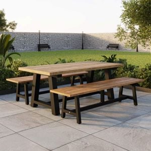 OUTLIV. Omaha Gartenmöbel-Set 3-tlg. Tisch 200x100cm