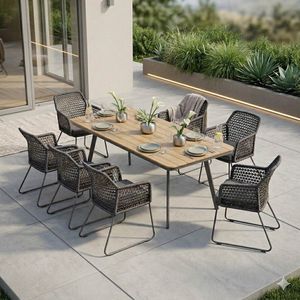 Niehoff Kubu Gartenmöbel-Set L (6 Plätze) Tisch 220x95cm