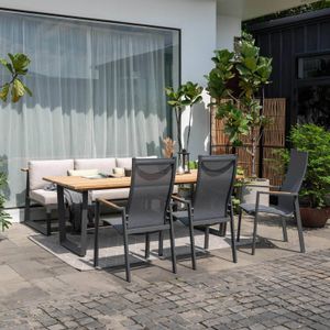 LifestyleGarden Jimmy Gartenmöbel-Set L (6 Plätze) Tisch 216x99cm