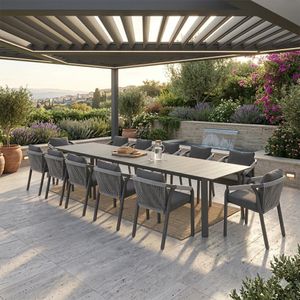 OUTLIV. Bordeaux Gartenmöbel-Set XXL (12 Plätze) Tisch 266/331/396x110cm