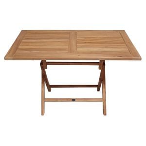 Zebra Poker Klapptisch 140x95 cm Teak mit Edelstahlbeschlägen