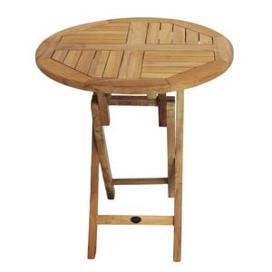 Zebra Poker Klapptisch Teak mit Edelstahlbeschlägen