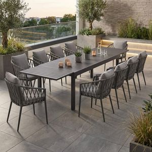 LC Garden Sunrepo Gartenmöbel-Set XXL (10 Plätze) mit OUTLIV. Tisch 200/320x100,5cm