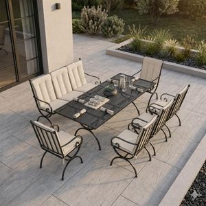 MBM Romeo Elegance Gartenmöbel-Set XL (8 Plätze) Tisch 165/215x100cm
