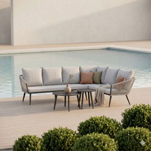 OUTLIV. Alex Ecklounge inkl. Loungetische Aluminium/Rope/Olefin