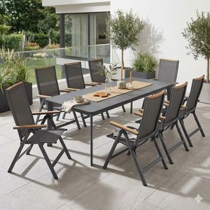 OUTLIV. Jacob Gartenmöbel-Set XL (8 Plätze) Tisch 220x100cm