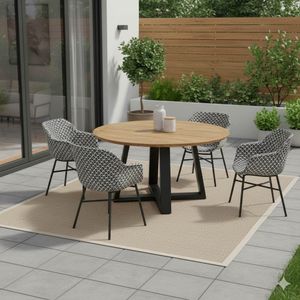 Hartman Delphine Gartenmöbel-Set M (4 Plätze) mit OUTLIV. Tisch Ø130cm