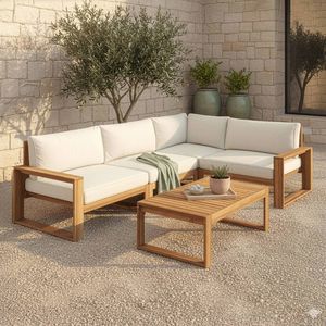 OUTLIV. Santa Cruz Ecklounge inkl. Loungetisch Akazie/Polyester