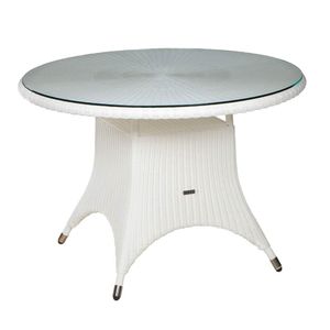 Zebra Hastings Gartentisch Geflecht/Glas Ø110cm