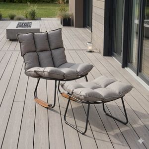 SCHÖNER WOHNEN-Kollektion Leska Schaukelsessel Aluminium/Sunbrella
