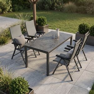 Kettler Cirrus Gartenmöbel-Set M (4 Plätze) mit OUTLIV. Tisch 160x90cm