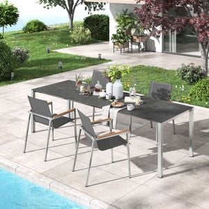 OUTLIV. Rimini Gartenmöbel-Set 5-tlg. Tisch 160/217/267x92cm