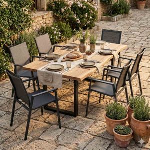 Siena Garden Gartenmöbel-Set L (6 Plätze) mit OUTLIV. Tisch 200x100 cm