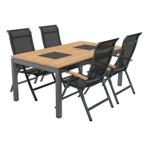 OUTLIV. Alpha Gartenmöbel-Set 5-tlg. Ausziehtisch 180/240x100cm