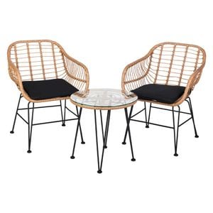 OUTLIV. Gartenmöbel-Set 3-teilig Stahl/Geflecht