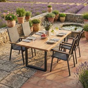 Siena Garden Rondo Gartenmöbel-Set M (4 Plätze) mit OUTLIV. Tisch 200x100 cm