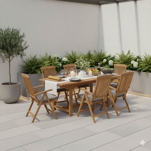 OUTLIV. Ontario Gartenmöbel-Set L (6 Plätze) Tisch 180/240x100cm
