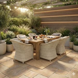 OUTLIV. Coventry Gartenmöbel-Set L (6 Plätze) Tisch 200/260x100cm