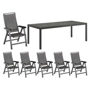 Kettler Forma II Gartenmöbel-Set L verstellbar (6 Plätze) mit OUTLIV. Tisch 220x100cm