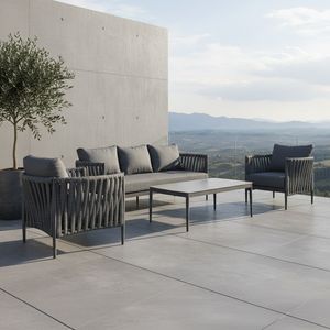OUTLIV. Lena Loungeset Aluminium/Rope/Createxx