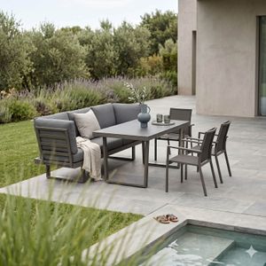 OUTLIV. Atlanta Gartenmöbel-Set L (6 Plätze) verstellbar Tisch 160x90cm