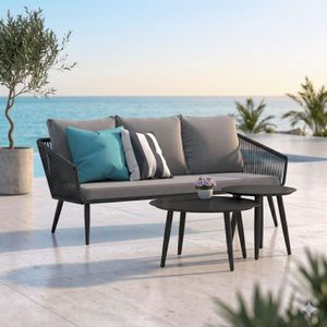 OUTLIV. Alex Loungeset inkl. Loungetische Aluminium/Rope/Olefin